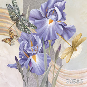 Стрекозы на ирисах