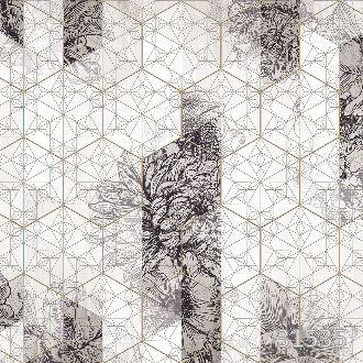 Flower geometry beige