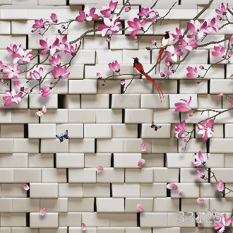 Дерево  и кирпичная стена